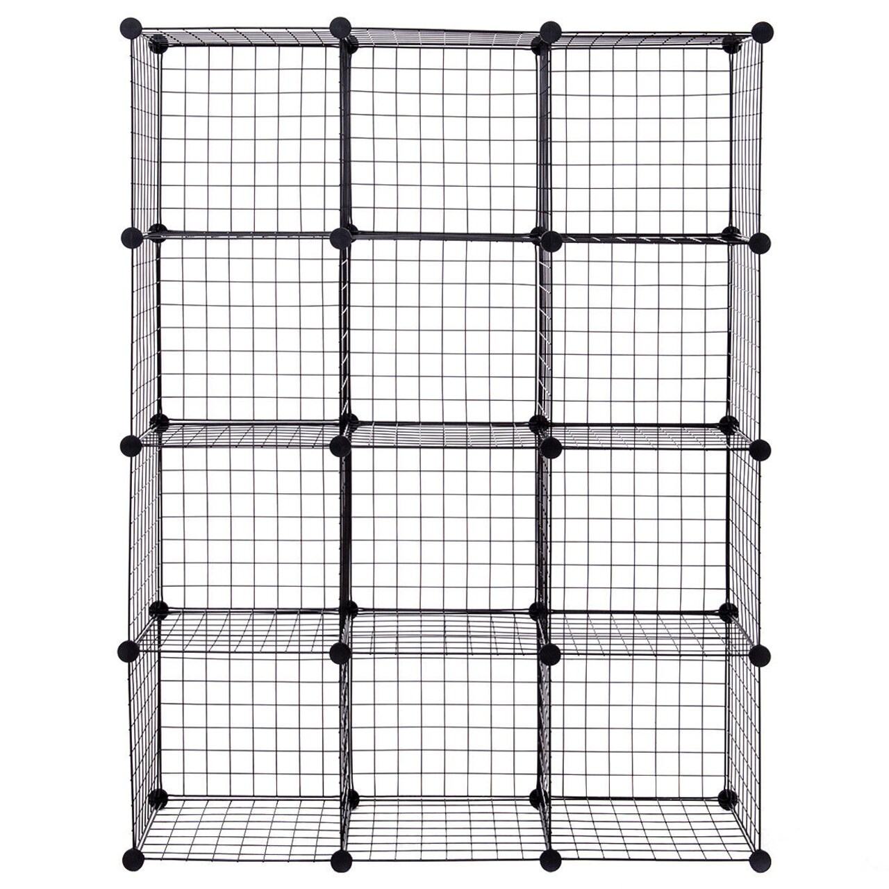 Costway 12 Cube Grid Wire Organizer Wardrobe Shelves Bookcase DIY